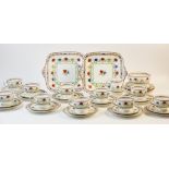A Wedgwood 'Rose' pattern tea service, comprising; ten tea cups, twelve saucers, eleven side plates,