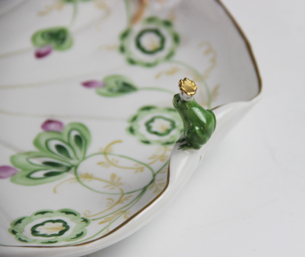 A VEB Porzellan Manufaktur Plaue continental porcelain princess and frog dish, mid 20th century, - Image 3 of 4