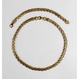 An 18ct gold collarette and bracelet by UnoAErre, the woven link collarette with lobster claw