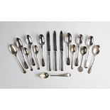 Three Victorian fiddle pattern silver teaspoons by Thomas Smily, London 1860, each engraved with