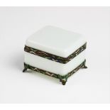 A early 20th century Chinese Peking glass enamelled box and cover, the rectangular casket with