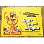 A British quad film poster for ENTER THE DRAGON (1973) starring Bruce Lee, artwork by Bob Peak, with