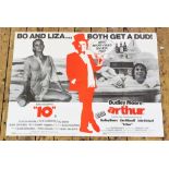 A British Dudley Moore double bill quad film poster for "10" directed by Blake Edwards and