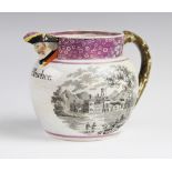 NAPOLEONIC/WATERLOO INTEREST: A Sunderland pearlware commemorative jug, early 19th century, the