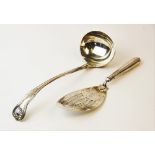 A silver King's pattern ladle by Josiah Williams & Co, London 1901, 32cm long, weight 11.2ozt,