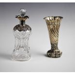 A Victorian silver vase, Charles Stuart Harris, London 1890, the vase of trumpet form with wrythen