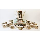 A Royal Crown Derby Imari pattern coffee service, 20th century, comprising; a coffee pot and