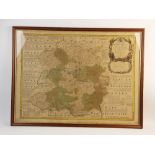 Eman. (Emanuel) Bowen (1694-1767), Hand coloured engraving on paper, 'An accurate map of