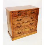 A 19th century mahogany chest of drawers, the rectangular moulded and cross banded top, above two