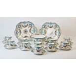 A Staffordshire part coffee service, 19th century, comprising; seven coffee cups, three tea cups,