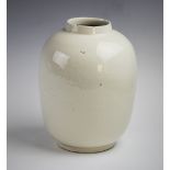 A Chinese white monochrome sgraffito vase, Yongle period style, the white bodied vase incised to the