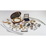 A large quantity of vintage and modern costume jewellery, to include dress rings, stud earrings,