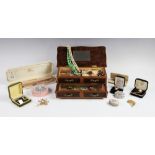 A selection of antique and vintage costume jewellery and jewellery boxes, to include, a Victorian '