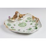 A VEB Porzellan Manufaktur Plaue continental porcelain princess and frog dish, mid 20th century,