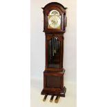 An early 20th century mahogany cased chiming longcase clock, by the Hawina Clock Co, the arched