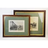 After Jean-Louis-Ernest Meissonier (1815-1891), Two late 19th century etchings on paper, Scenes