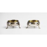 A pair of George III silver salts, Nathaniel Appleton & Ann Smith, London 1768, each of squat