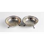A pair of silver bon-bon dishes by Mappin & Webb, Birmingham 1920, each of circular form with