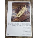 A Lucien Freud exhibition poster for the 'Paintings And Works On Paper 1940-91' exhibition held at