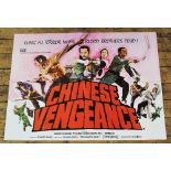 A British quad film poster for CHINESE VENGEANCE (1974) directed by Chang Cheh and starring David