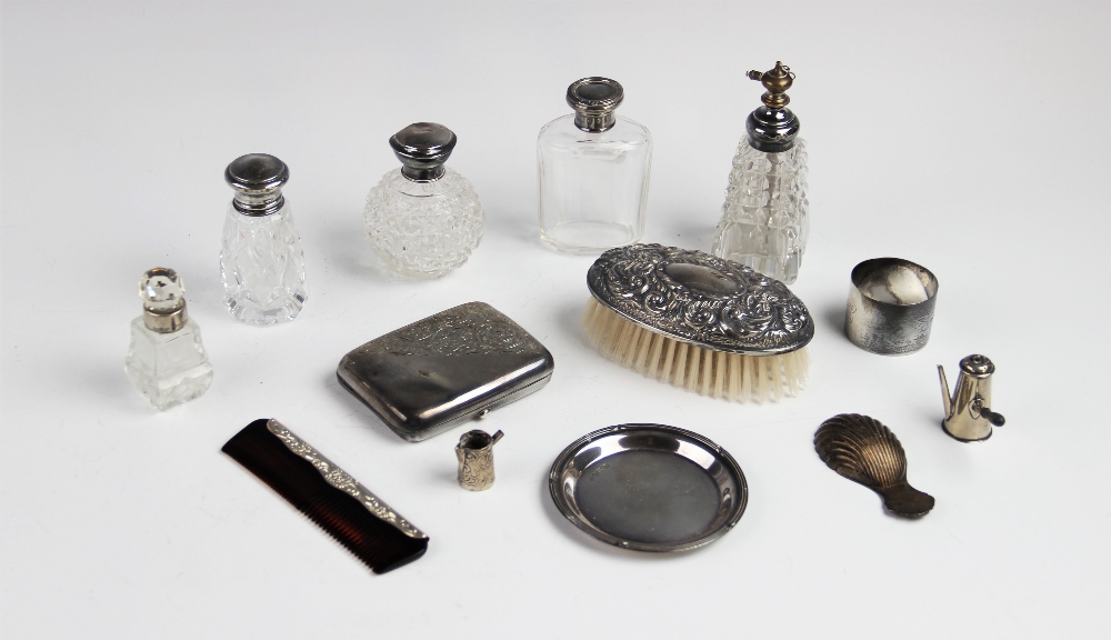 A selection of silver and silver mounted tableware and accessories, to include an Edwardian silver