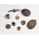 A selection of antique and vintage jewellery, to include a yellow 14ct gold paste set Star of