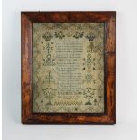 A William IV needlework sampler, mid 19th century, worked by Susan Smith and dated '1833', depicting