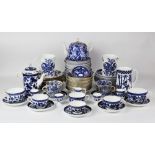 An extensive collection of blue and white wares, decorated in the 'Belfort' pattern by Coalport