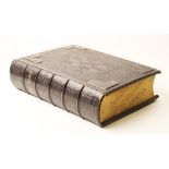 THE IMPERIAL FAMILY BIBLE, full leather with embossed geometric motifs to covers and spine, matching