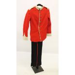 A 1913 pattern British Infantry dress tunic, the red cloth tunic with white collar, epaulets and