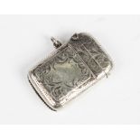 An Edwardian silver combination vesta and stamp case by William Oliver, Birmingham 1906, of