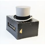 A vintage grey top hat by Lincoln Bennett & Co of Piccadilly, London (Hatters By Appointment To