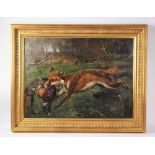 John Rathbone Harvey (1862-1933), Oil on canvas, A fox carrying a dead pheasant, Indistinctly signed