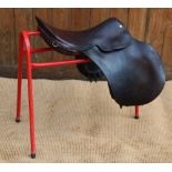 A Barnsby & Son vintage leather saddle, with a further vintage Barnsby 'Pony Club Approved'