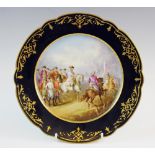 A Sevres Chateau des Tuileries cabinet plate, mid 19th century, with shaped rim and gilt highlighted