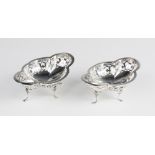 A pair of George V silver bon-bon dishes by William Hutton & Sons, Birmingham 1924, each of