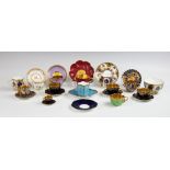 A quantity of Coalport cabinet cups and saucers, to include jewelled examples, a quatrefoil shaped