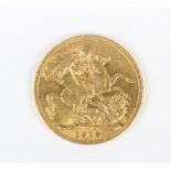 A George V gold sovereign, dated 1913, weight 7.9gms