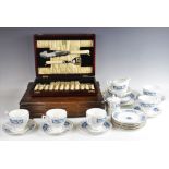 A Coalport part tea service in the 'Revelry' pattern, comprising: seven teacups, seven saucers,