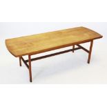 A mid 20th century Swedish design teak coffee table, by Alf Svensson for Tingstroms, the rectangular