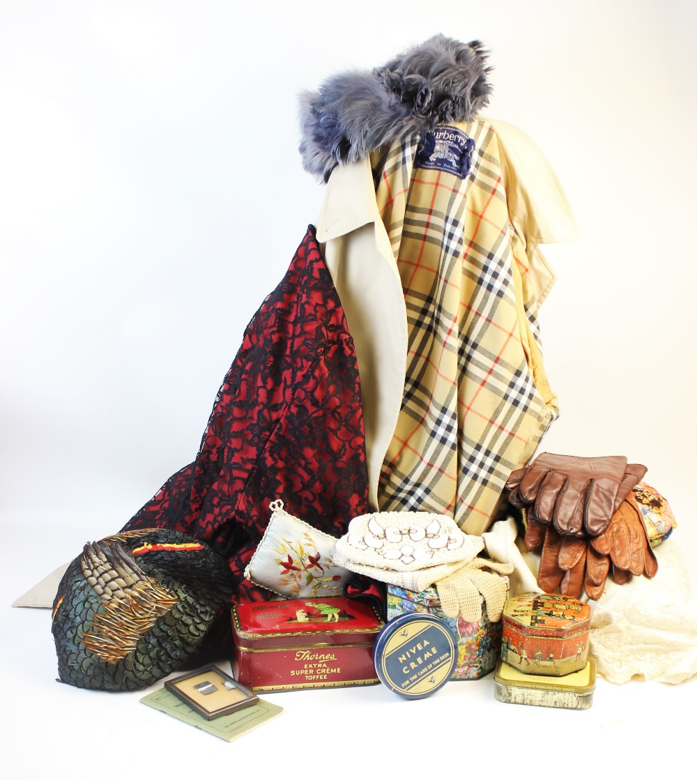 A selection of vintage clothing, textiles, dress making equipment and accessories, to include a - Image 2 of 3