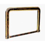 A Regency gilt wood and faux tortoiseshell over mantel mirror, the simulated frame within gilt