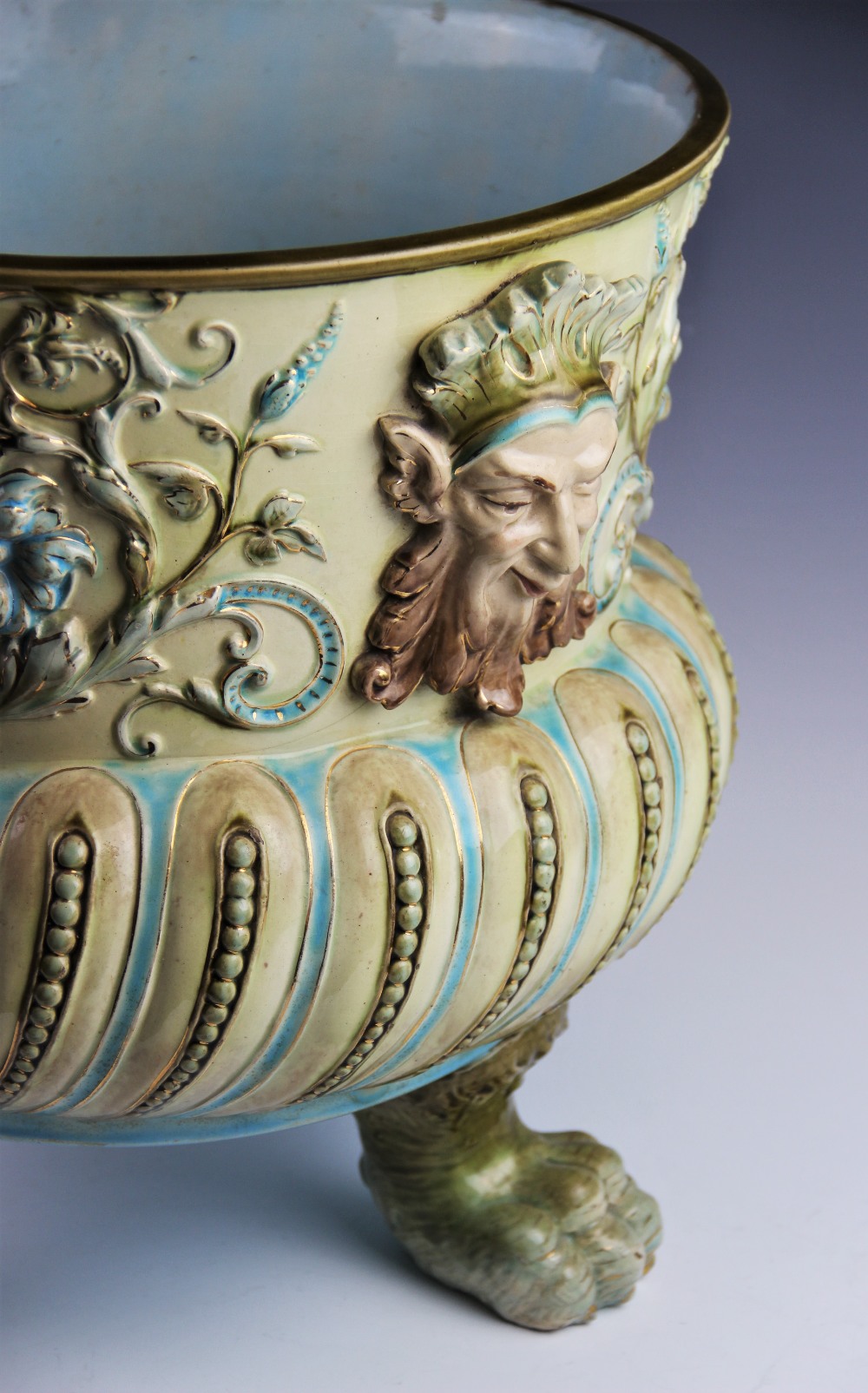 An Italian majolica jardinière, early 20th century, of compressed baluster form, the flared neck - Image 3 of 4