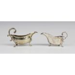 A silver sauce boat by Hampton Utilities, Birmingham 1979, of typical form with reeded border and