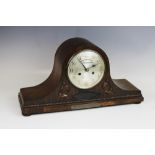 An oak cased mantel clock, circa 1930, by P. Orr & Sons Ltd, Madras & Rangoon, the 16cm silvered