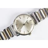 A Gent's 1960's stainless steel Longines wristwatch, the circular silvered dial with baton