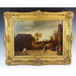Attributed to David Teniers the younger (1610-1690), Oil on panel, Figures in a village setting