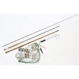 A collection of angling items to include four fly cases, each containing a selection of flies, a