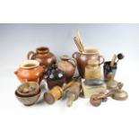 A collection of 19th century and later kitchenalia, to include, butter stamps and bowls, two