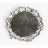 A Victorian silver salver by Martin, Hall & Co, London 1887, of hexagonal form with pie crust border